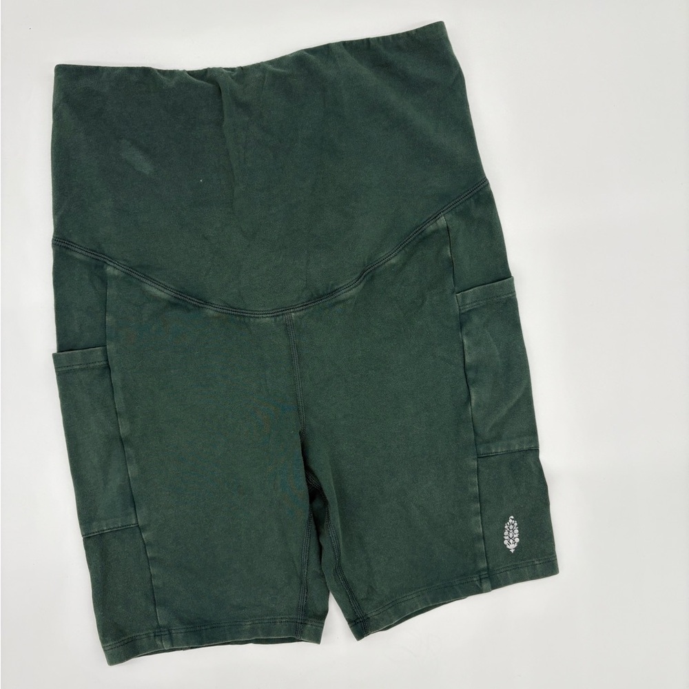 FP Movement by Free People Dark Green High-Waisted Maternity Shorts
